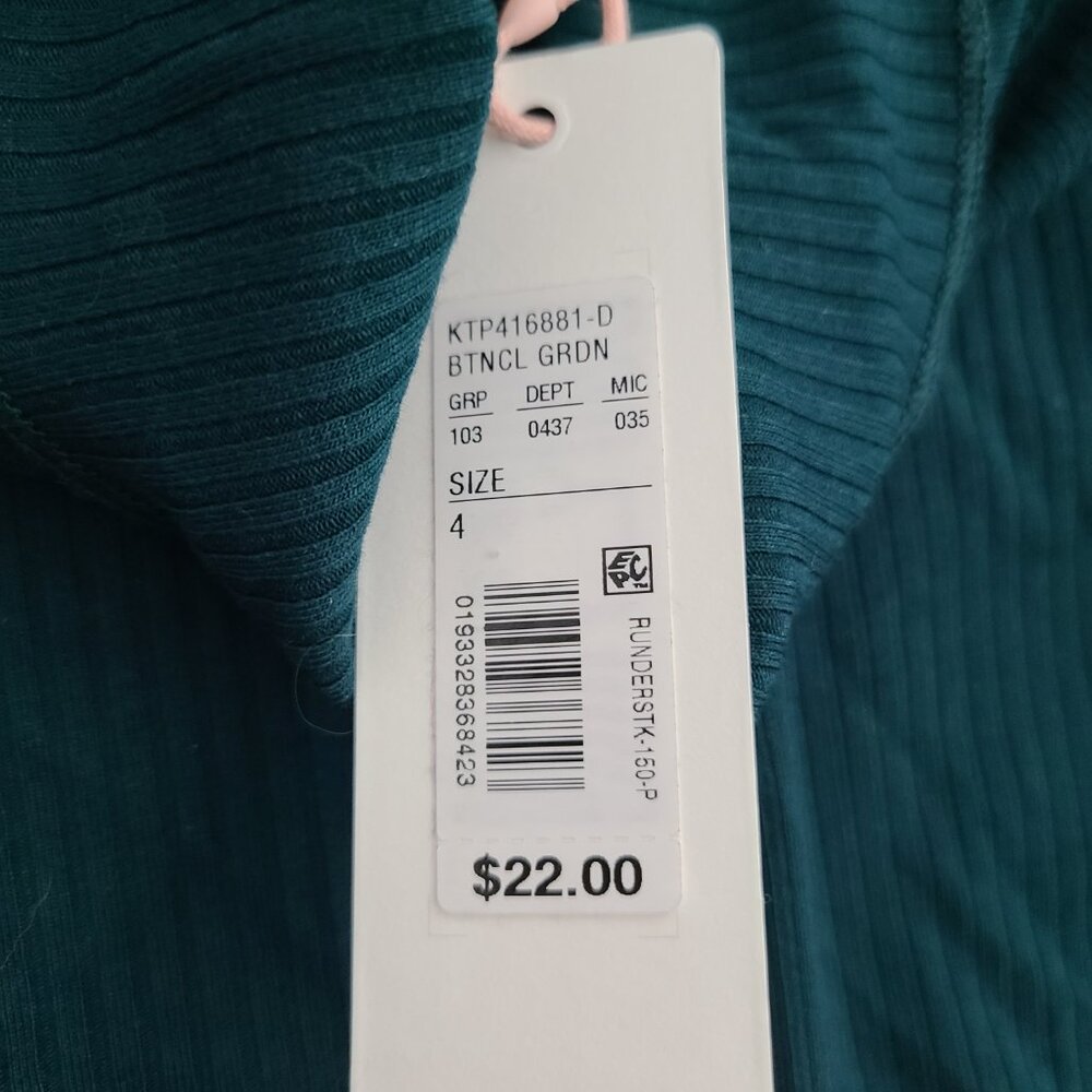 GB Girls Ribbed Mock Neck Long Sleeve Top Green Size 4 NWT - Picture 8 of 9
